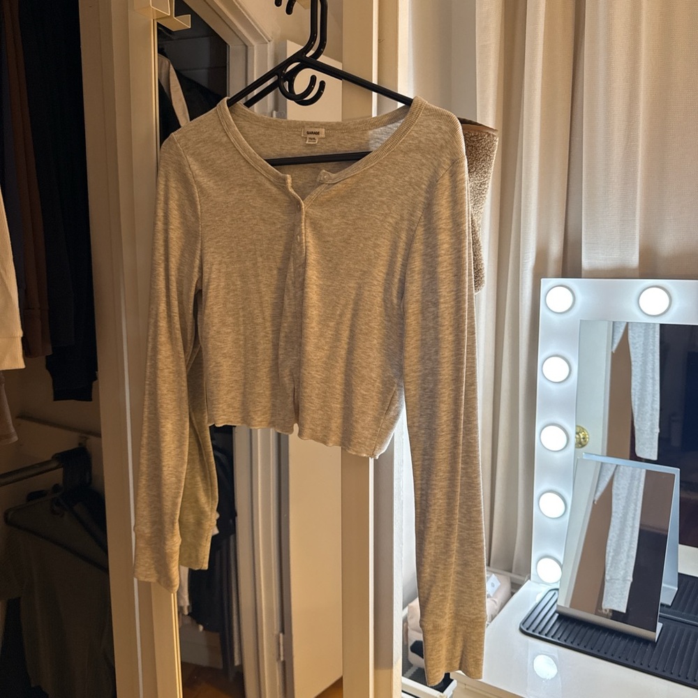 Gray Long Sleeve Cardigan